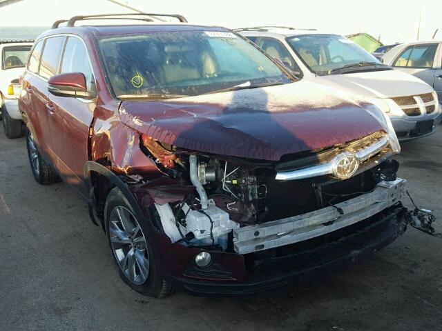 5TDBKRFH4GS347777 - 2016 TOYOTA HIGHLANDER BURGUNDY photo 1