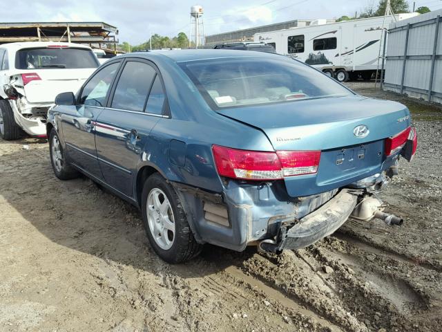 5NPEU46F16H106918 - 2006 HYUNDAI SONATA GLS BLUE photo 3