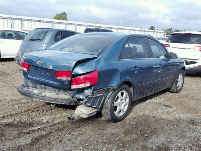 5NPEU46F16H106918 - 2006 HYUNDAI SONATA GLS BLUE photo 4