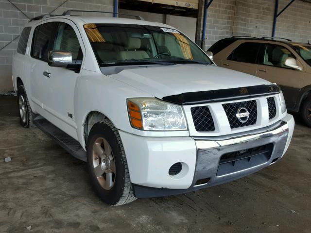 5N1AA08A76N720272 - 2006 NISSAN ARMADA SE WHITE photo 1