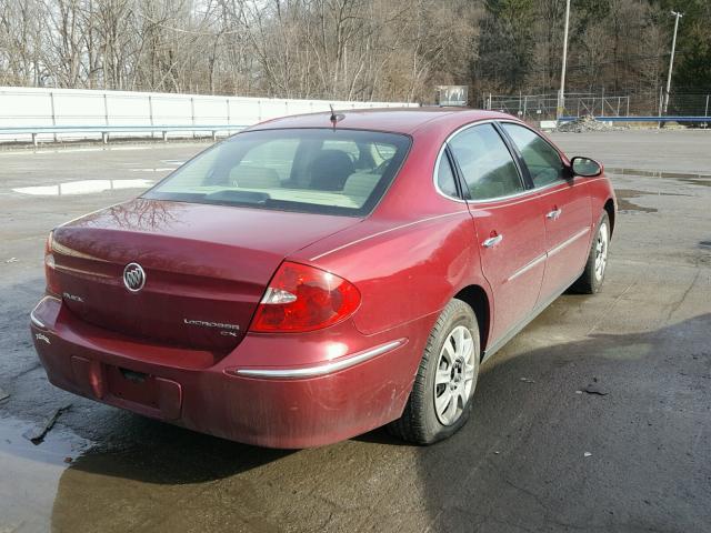 2G4WC582281168433 - 2008 BUICK LACROSSE C MAROON photo 4