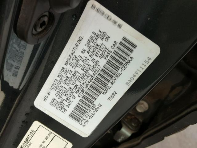 4T1BE32K42U542817 - 2002 TOYOTA CAMRY LE მწვანე ფოტო 10