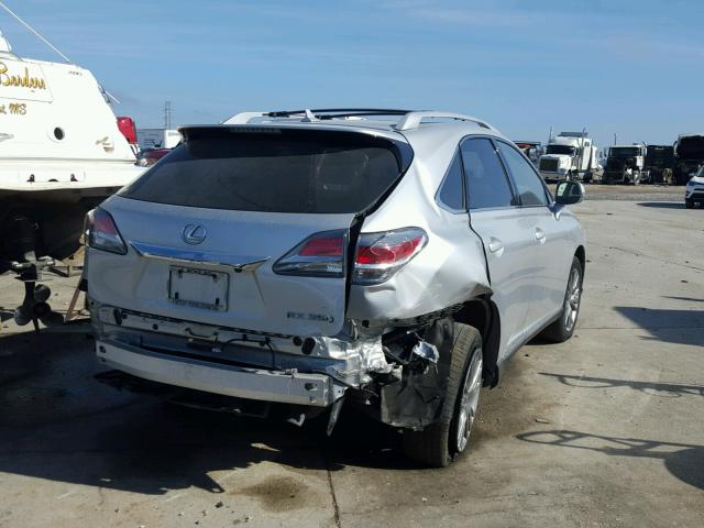 JTJZK1BA3D2006833 - 2013 LEXUS RX 350 SILVER photo 4