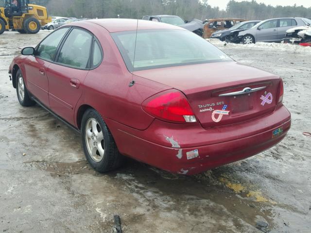 1FAFP55283A276184 - 2003 FORD TAURUS SES RED photo 3