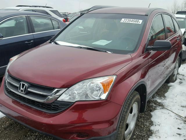 5J6RE4H30BL062007 - 2011 HONDA CR-V LX MAROON photo 2