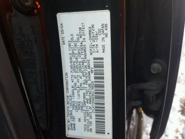 JTLKT334250178505 - 2005 TOYOTA SCION XB Siyah fotoğraf 10