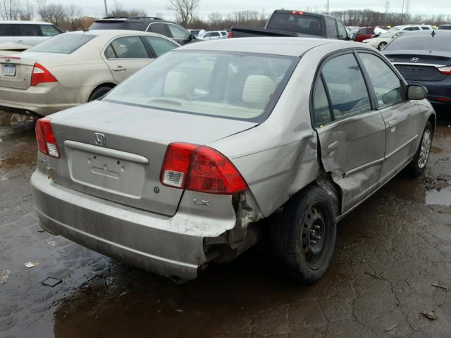 1HGES16515L028437 - 2005 HONDA CIVIC LX TAN photo 4