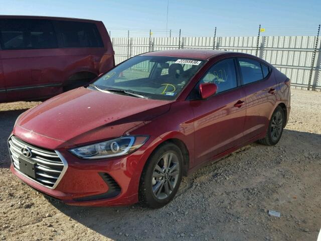 KMHD84LF8HU381520 - 2017 HYUNDAI ELANTRA SE MAROON photo 2