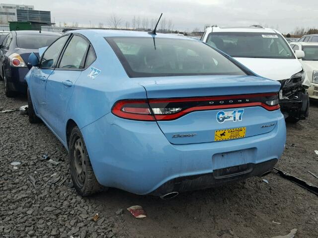 1C3CDFBA1DD183325 - 2013 DODGE DART SXT BLUE photo 3