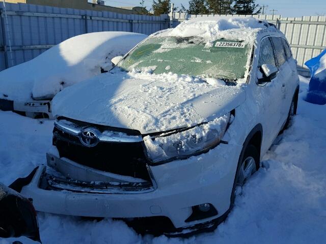 5TDDKRFH9ES038859 - 2014 TOYOTA HIGHLANDER WHITE photo 2