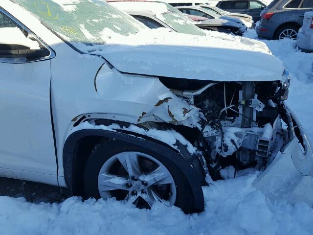 5TDDKRFH9ES038859 - 2014 TOYOTA HIGHLANDER WHITE photo 9