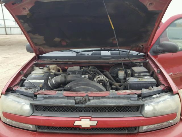 1GNES16P446109727 - 2004 CHEVROLET TRAILBLAZE MAROON photo 7