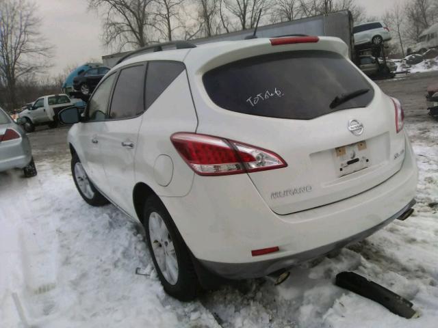 JN8AZ1MW8BW152983 - 2011 NISSAN MURANO S WHITE photo 3