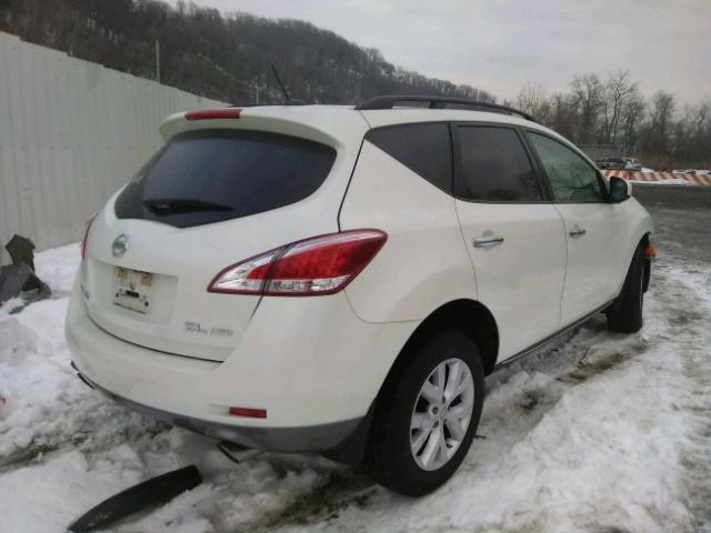 JN8AZ1MW8BW152983 - 2011 NISSAN MURANO S WHITE photo 4