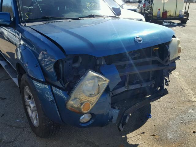 1N6MD27T24C404453 - 2004 NISSAN FRONTIER C BLUE photo 9