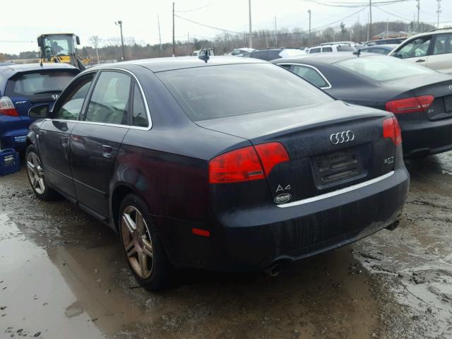 WAUDF78E88A003031 - 2008 AUDI A4 2.0T QU BLUE photo 3