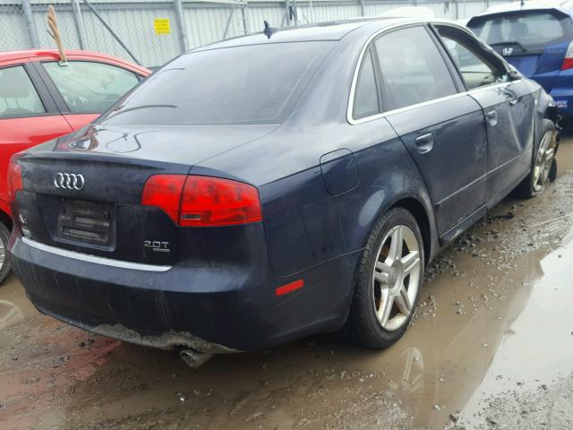 WAUDF78E88A003031 - 2008 AUDI A4 2.0T QU BLUE photo 4