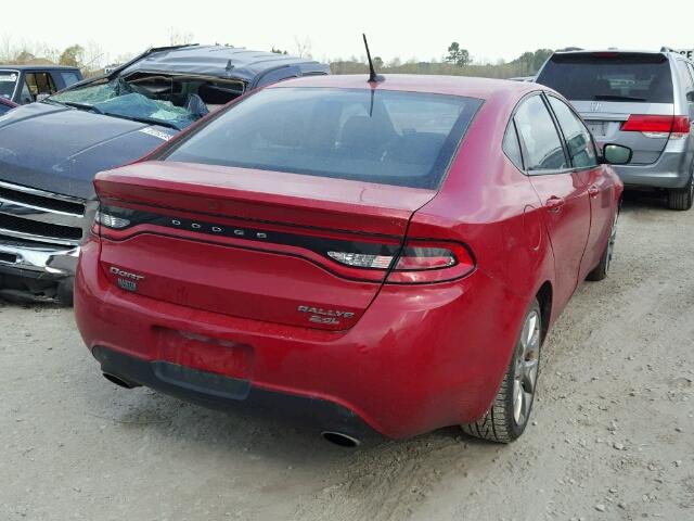 1C3CDFBB6ED830103 - 2014 DODGE DART SXT RED photo 4