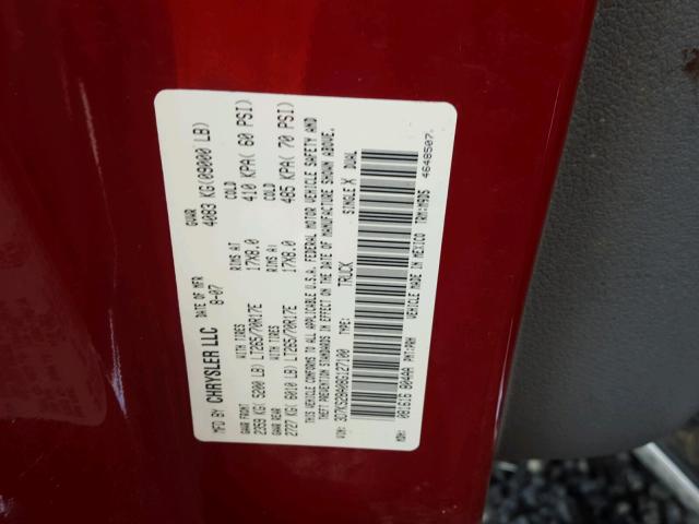 3D7KS28A08G127100 - 2008 DODGE RAM 2500 S RED photo 10