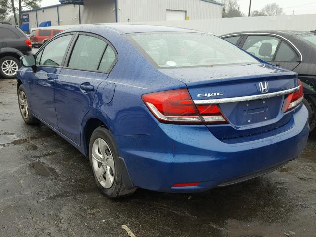 19XFB2F58FE024629 - 2015 HONDA CIVIC LX BLUE photo 3