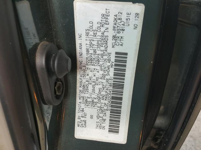 5TDZA22C64S108181 - 2004 TOYOTA SIENNA XLE GREEN photo 10