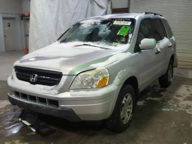 2HKYF18725H572139 - 2005 HONDA PILOT EXL SILVER photo 2