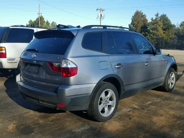 WBXPC93427WF04586 - 2007 BMW X3 3.0SI GRAY photo 4