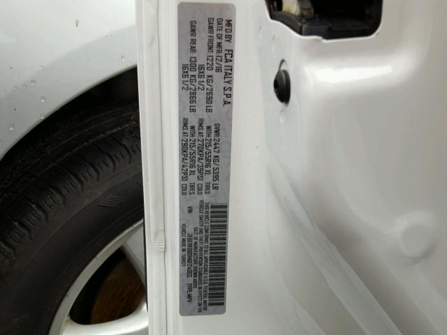 ZFBERFBB0H6F24003 - 2017 RAM PROMASTER WHITE photo 10