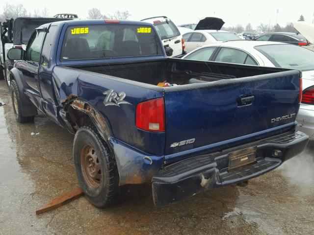 1GCCT19X138191816 - 2003 CHEVROLET S TRUCK S1 BLUE photo 3