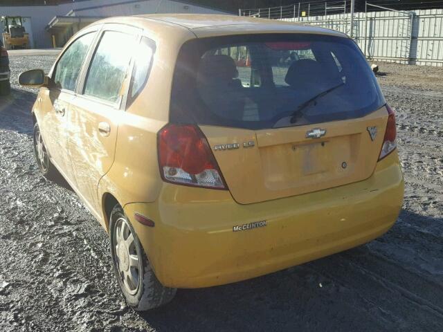 KL1TD62635B484447 - 2005 CHEVROLET AVEO BASE YELLOW photo 3