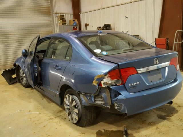 2HGFA16859H505388 - 2009 HONDA CIVIC EX BLUE photo 3