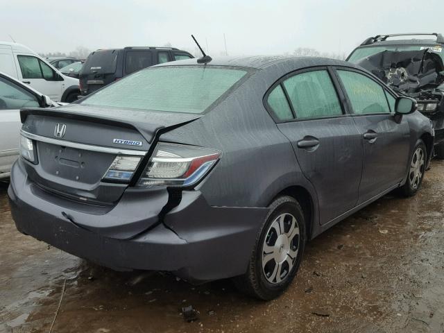 19XFB4F26DE000389 - 2013 HONDA CIVIC HYBR GRAY photo 4