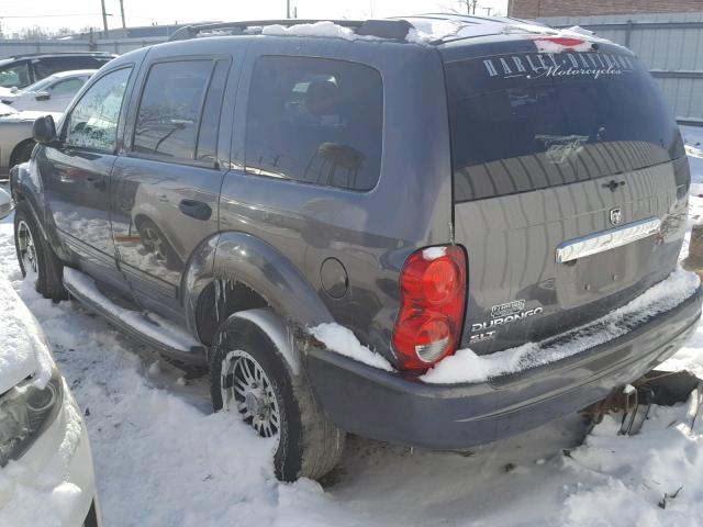 1D4HB48N74F104477 - 2004 DODGE DURANGO SL GRAY photo 3