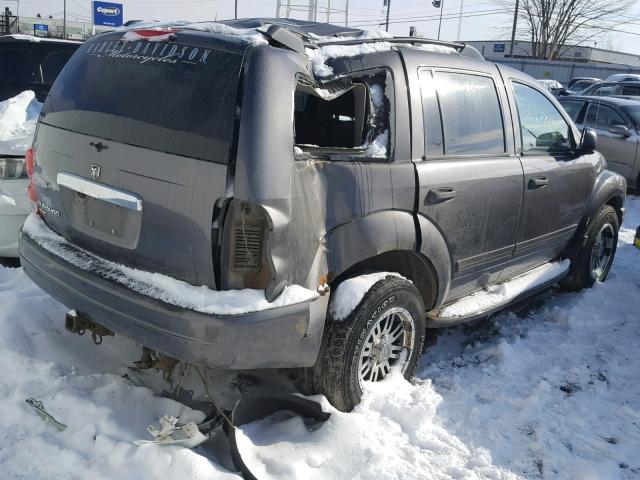 1D4HB48N74F104477 - 2004 DODGE DURANGO SL GRAY photo 4