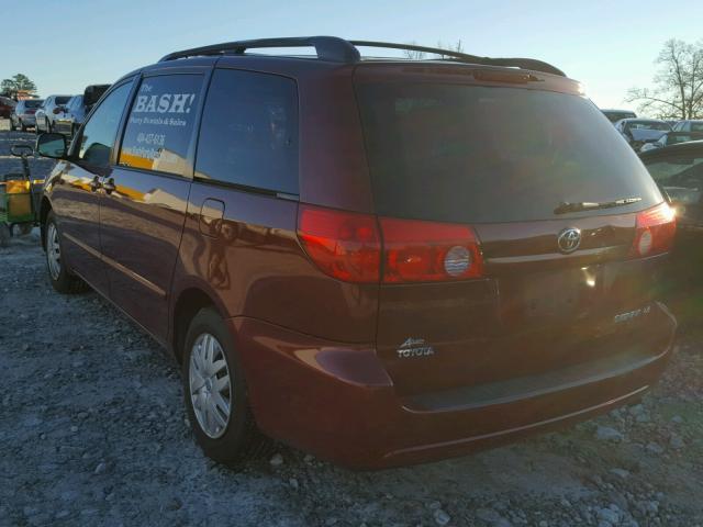 5TDZK23C88S118129 - 2008 TOYOTA SIENNA CE RED photo 3