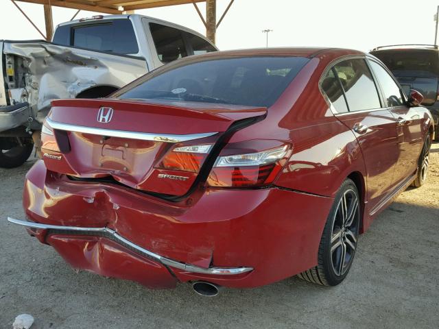 1HGCR2F56GA027128 - 2016 HONDA ACCORD SPO RED photo 4