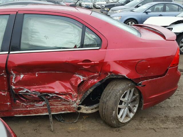 3FAHP0JA8CR217036 - 2012 FORD FUSION SEL RED photo 10