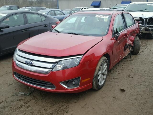 3FAHP0JA8CR217036 - 2012 FORD FUSION SEL RED photo 2