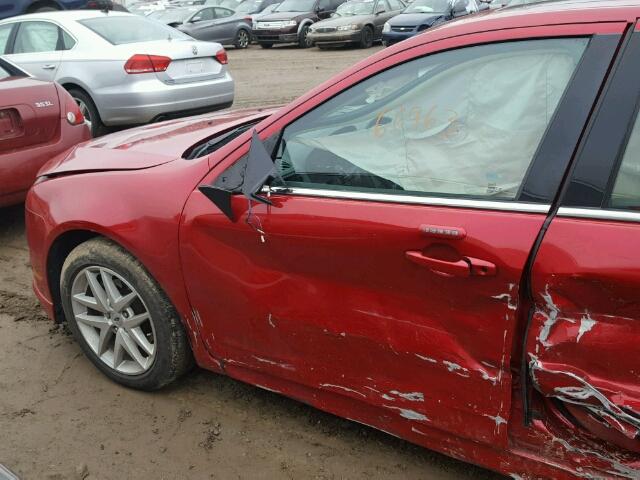 3FAHP0JA8CR217036 - 2012 FORD FUSION SEL RED photo 9