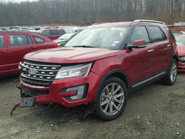 1FM5K7F82HGC27324 - 2017 FORD EXPLORER L RED photo 2