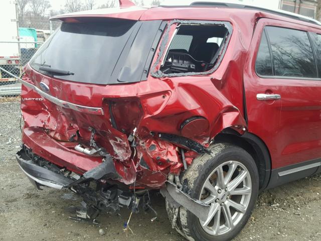 1FM5K7F82HGC27324 - 2017 FORD EXPLORER L RED photo 9