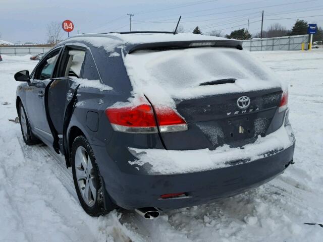 4T3BK3BB7BU046569 - 2011 TOYOTA VENZA BASE GRAY photo 3