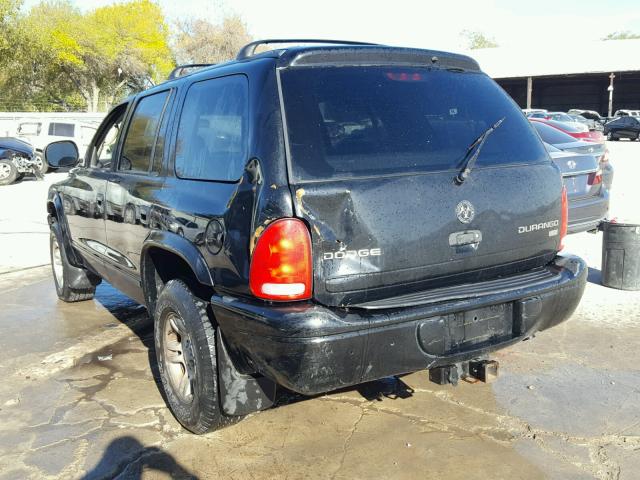 1D4HS48Z93F501173 - 2003 DODGE DURANGO SL BLACK photo 3