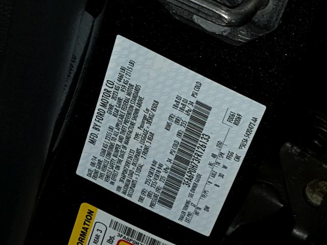 3FA6P0H73FR126133 - 2015 FORD FUSION SE GRAY photo 10