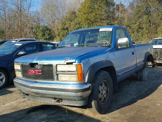 1GTEK14KXNE546042 - 1992 GMC SIERRA K15 BLUE photo 2