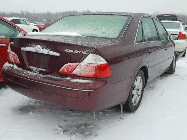 4T1BF28B53U269564 - 2003 TOYOTA AVALON XL MAROON photo 4