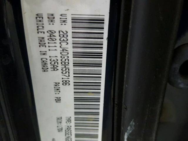 2B3CJ4DG5BH557186 - 2011 DODGE CHALLENGER 蓝色 照片 10