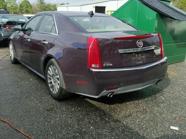 1G6DE5EGXA0139028 - 2010 CADILLAC CTS LUXURY MAROON photo 3