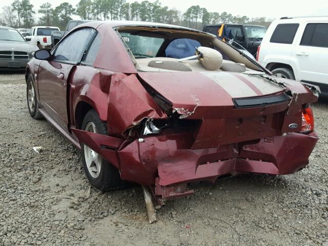 1FAFP40484F104440 - 2004 FORD MUSTANG RED photo 3