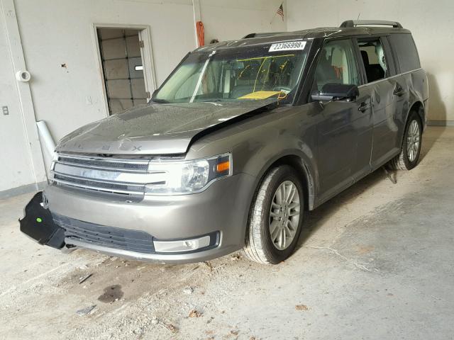 2FMGK5C89EBD24735 - 2014 FORD FLEX SEL BROWN photo 2